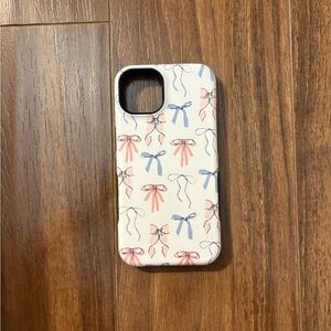 Elegant Bow Pattern Phone Case - Pink and Blue